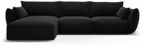 Kampinė sofa Cosmopolitan Design Matera, juoda sp., kairinė, 171 x 280 cm x 85 cm