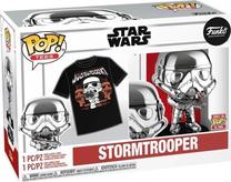 Комплект Funko Pop! & Tee Star Wars Stormtrooper 63579, 9.5 см, 2 шт., серебристый цв./черный цв.