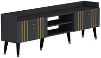 TV galds Kalune Design Isyl, antracīta krās./zelta krās., 183.6 cm x 57.6 cm x 29.6 cm
