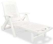 Lauko gultas VLX Sun Lounger 43586, balta sp.