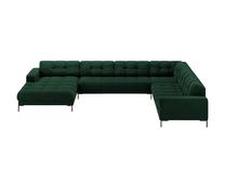 Kampinė sofa Micadoni Mamaia Velvet, žalia sp., dešininė, 327 x 256 cm x 75 cm
