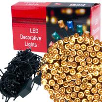 Lempučių girlianda LC200, 16 m, šiltai balta sp., 200 LED, Geltona sp.