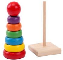 Attīstoša rotaļlieta Wooden Pyramid, 13 cm, daudzkrāsaina, 7 gab.