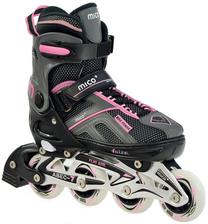 Riedučiai Mico Plus Flos Girl 2in1, juoda sp./rožinė sp./pilka sp., 37-40