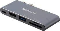 Jungčių stotelė Canyon DS-5 with 5 port, pilka sp.