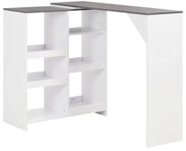 Baro stalas VLX 280226, balta sp./pilka sp., 138 cm x 39 cm x 110 cm