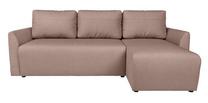 Kampinė sofa Arbon, ruda sp., 231 x 144 cm x 86 cm