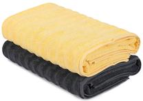 Vannas dvieļu komplekts Beverly Hills Polo Club Bath Towel Set 406, dzeltena krās./pelēka krās., 140 cm x 70 cm, 2 gab.