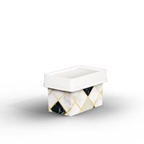 Uzglabāšanas kaste ar vāku, paredzēts uzglabāšanai Domoletti Marble, 0.4 l, balts krās./melns krās./bēša krās., 11.2 x 6.5 x 6.8 cm