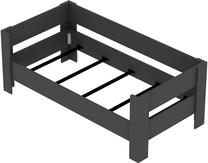 Lova viengulė Kalune Design Malina, 90 x 190 cm, antracito sp., be čiužinio, su grotelėmis