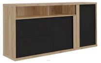 Komoda Forte Elatha ETHK231R-M550, ąžuolo sp./juoda sp., 85 cm x 172.8 cm x 42 cm