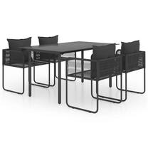Āra mēbeļu komplekts VLX PVC Rattan, melns krās., 4 sēdvietas