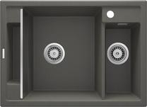 Virtuves izlietne Deante Magnetic ZRM T503, granīts, 69 cm x 50 cm x 20.5 cm, tumši pelēka krās.