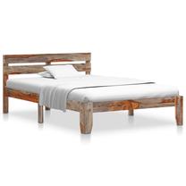 Lova viengulė VLX Solid Sheesham Wood, 120 x 200 cm, pilka sp., be čiužinio
