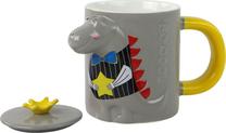Puodelis su dangteliu Lean Toys Dinosaur, pilka sp., 0.4 l