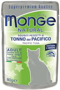 Mitrā kaķu barība Monge Natural Yellowfin Tuna Adult, tunzivis, 0.08 kg
