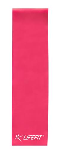 Pasipriešinimo guma Lifefit F-GUMA-01-01, 120 cm x 15 cm x 0.035 cm, rožinė sp.