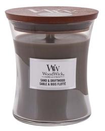 Žvakė, aromatinė WoodWick Sand & Driftwood, 65 h, 275 g, pilka sp.