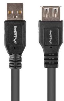 Kabelis Lanberg USB-A M/F USB 2.0, USB Type A, 1.8 m, melna krās.