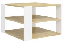 Kohvilaud VLX 806324, tamm v./valge v., 60 cm x 60 cm x 40 cm