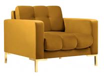 Krėslas Micadoni Home Mamaia Velvet, aukso sp./geltona sp., 87 cm x 92 cm x 78 cm