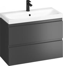 Vonios spintelė su praustuvu Cersanit Moduo Slim, antracito sp., 37.5 cm x 79.5 cm x 62 cm