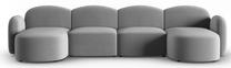 Sofa Micadoni Home Blair Panoramic Velvet, pilka sp., 350 x 155 cm x 80 cm