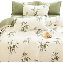 Patalynės užvalkalų komplektas SBA-158, balta sp./žalia sp., 70 x 80 cm, 160 x 200 cm