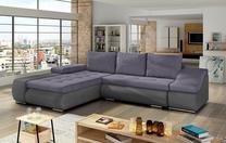 Kampinė sofa Ontario Soro 65, Soro 93, violetinė sp., kairinė, 200 x 296 cm x 88 cm