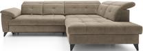 Kampinė sofa Inferne Aura 20, tamsiai smėlinė sp., dešininė, 297 x 210 cm x 107 cm