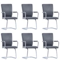 Kėdžių rinkinys VLX Cantilever 3052967, pilka sp., 54 cm x 52 cm x 92 cm, 6 vnt.