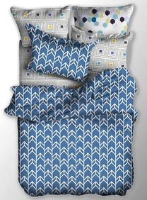 Patalynės užvalkalų komplektas DecoKing Basic, mėlynas/baltas, 155 x 220 cm