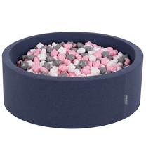 Бассейн с шариками KiddyMoon, ⌀ 90 см, 300 шт, белый цв. серый цв.