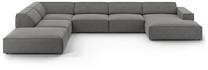 Kampinė sofa Micadoni Home Jodie Panoramic 7 Seats, šviesiai pilka sp., kairinė, 364 x 262 cm x 70 cm