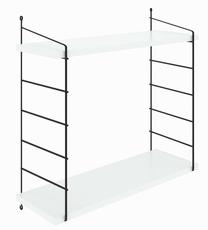 Sieninė lentyna Kalune Design Armoni 2'li, balta sp./juoda sp., 58 cm x 20 cm x 72 cm