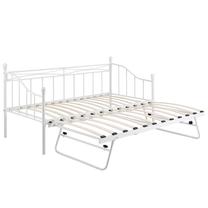 Lova viengulė su ištraukiama papildoma lova Olivia 62237, 180 x 190 cm, balta sp., be čiužinio, su grotelėmis