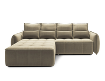 Kampinė sofa - lova Campo, ruda sp., kairinė, 196 x 265 cm x 88 cm