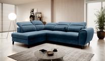 Kampinė sofa Noble Lukso 40, mėlyna sp., kairinė, 201 x 255 cm x 100 cm