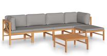 Āra mēbeļu komplekts VLX Garden Lounge Set, pelēks krās./brūns krās., 4-5 sēdvietas