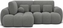 Kampinė sofa - lova Cozion Royal 04, pilka sp., kairinė, 165 x 267 cm x 105 cm
