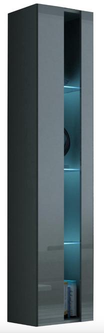Vitrina Cama Meble Vigo, pilka sp., 180 cm x 30 cm x 40 cm