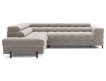 Kampinė sofa - lova Ferucce, šviesiai smėlinė, kairinė, 200 x 276 cm x 93 cm