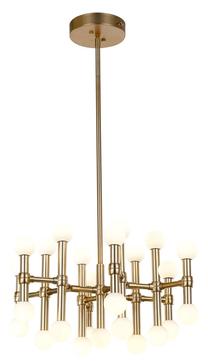 Valgusti rippuv Italux Giovanna MX16009008-25A B, LED, 3000 °K, 25 x 65 W, valge v. / pronks v.