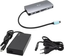 Dokstacija i-Tec USB-C Metal Nano Dock, melna krās.