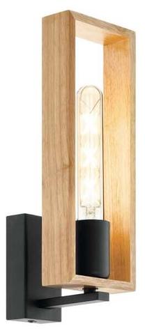 Valgusti seinale Eglo Littleton 49698, E27, 1 x 60 W, puidu v. / must v.