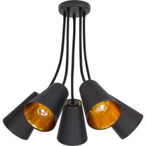 Valgusti rippuv TK Lighting Wire Gold 828, E27, 5 x 15 W, kuldne v./must v. / must v.