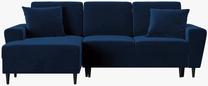 Kampinė sofa - lova Micadoni Moghan MIC_LCF_2_F1_MOGHAN4, mėlyna sp., kairinė, 241 x 145 cm x 88 cm
