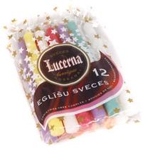 Žvakių rinkinys, 12 vnt., įvairių spalvų