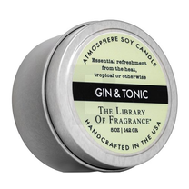 Svece, aromātiskā The Library Of Fragrance Gin & Tonic, 20 h, 142 g, balta krās.