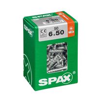 Koka skrūve, universāls Spax T30, 6 x 50 mm, balta krās., 50 gab.